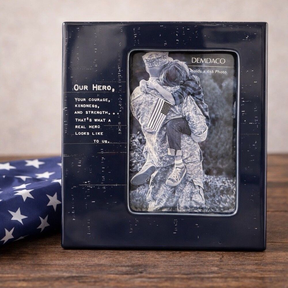 DEMDACO Dear You Our Hero Photo Frame 4x6 Patriotic Military Gift